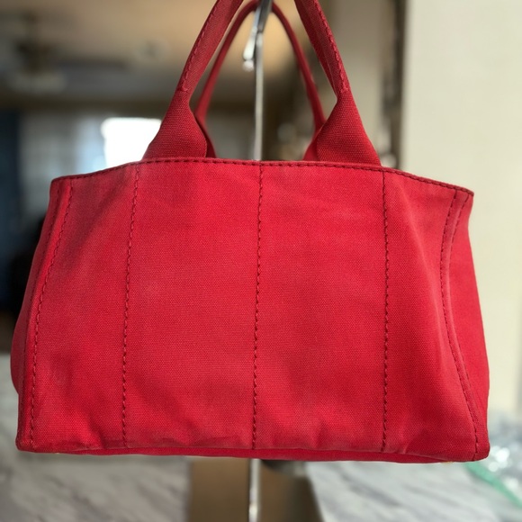 Prada Red Canapa Large Tote Bag - Picture 2 of 13